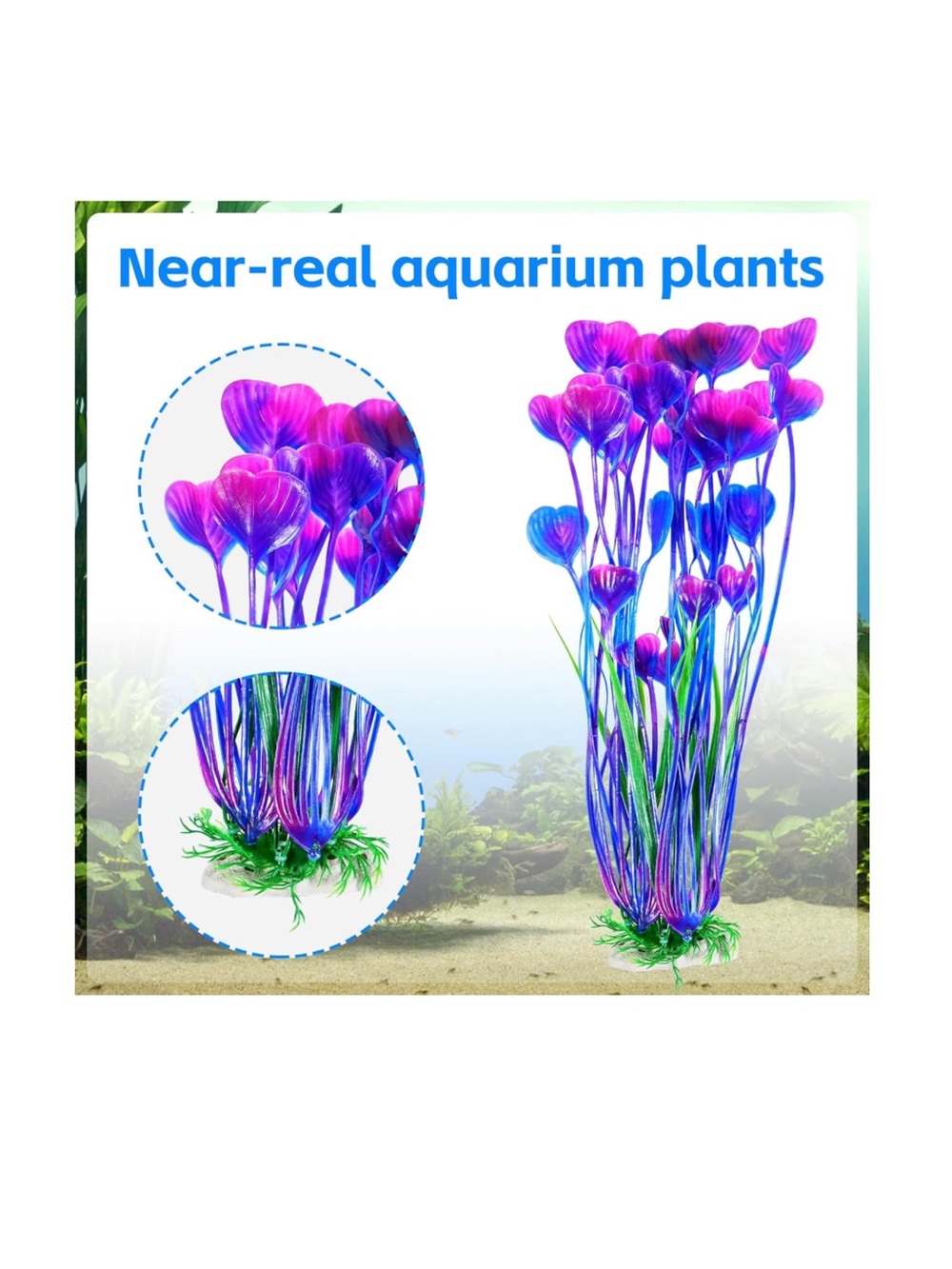 Neon Purple & Blue Aquarium Plant Accent - Picture 5 of 6